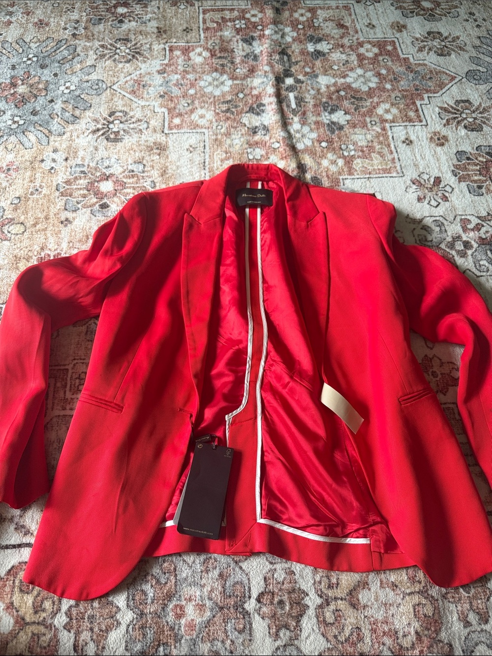 Mossimo Dutti Vibrant Red Open-Front Blazer
